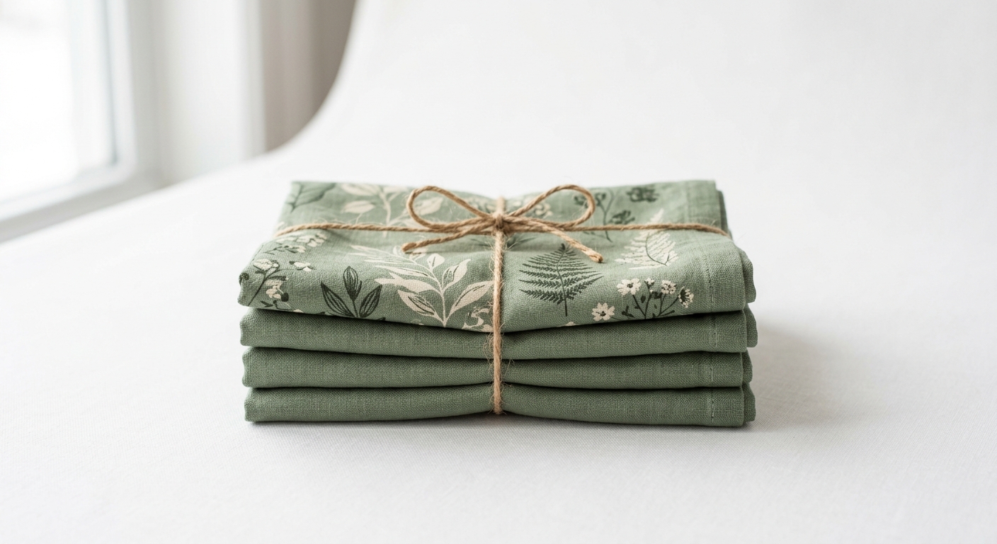 Botanical Linen Table Napkins - Set of 4