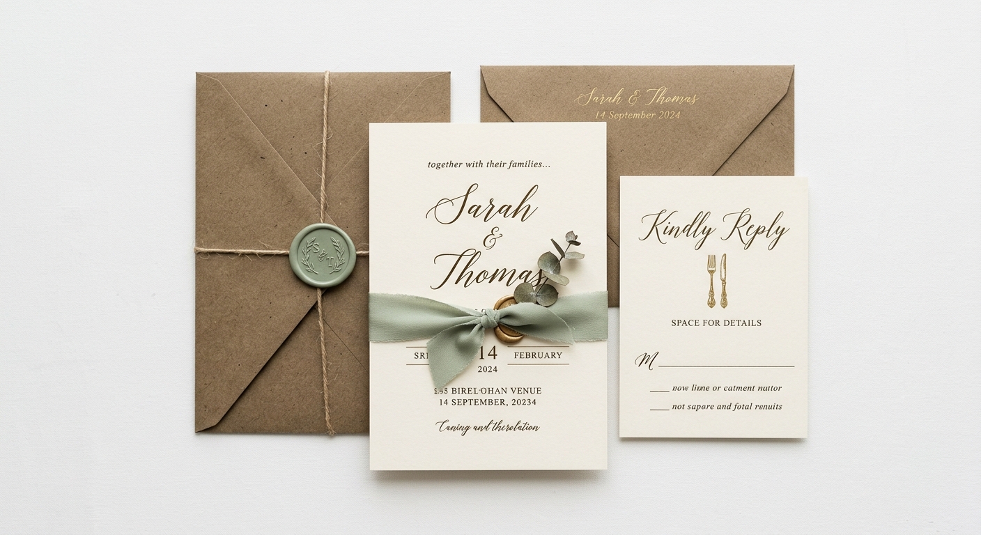 Calligraphy Wedding Invitation Suite